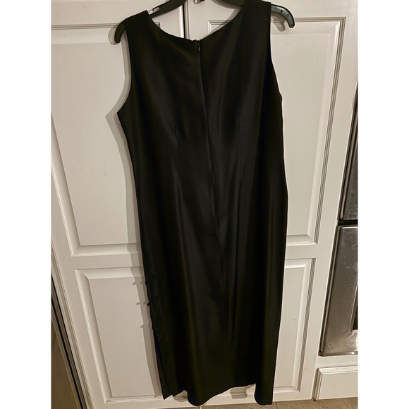 Silk Asian-Inspired Sheath Dress Cheongsam Frog Closures Black‎ Medium - Picture 3 of 5